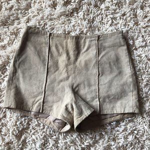 Faux Suede Pintuck Short